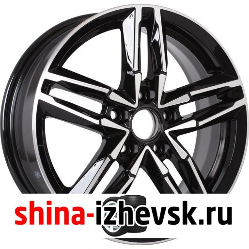 Колесный диск КиК Sayan 6xR16 5×114.3 ET50 DIA67.1 черный глянцевый с полированными элементами лицевой поверхности в Ижевске
